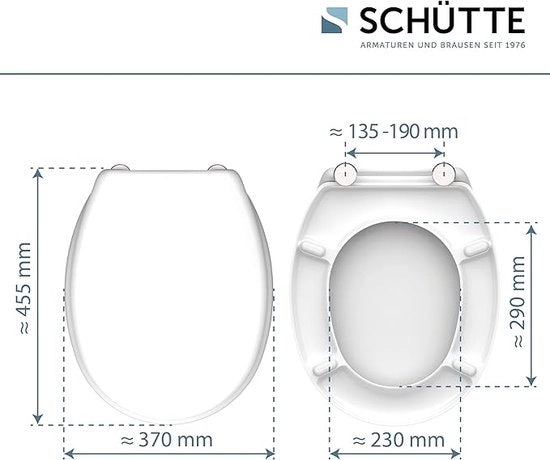 Fungezza del coperchio del water - Coperchio del water Chiusura Softclose - Coperchio del water in Duroplast/