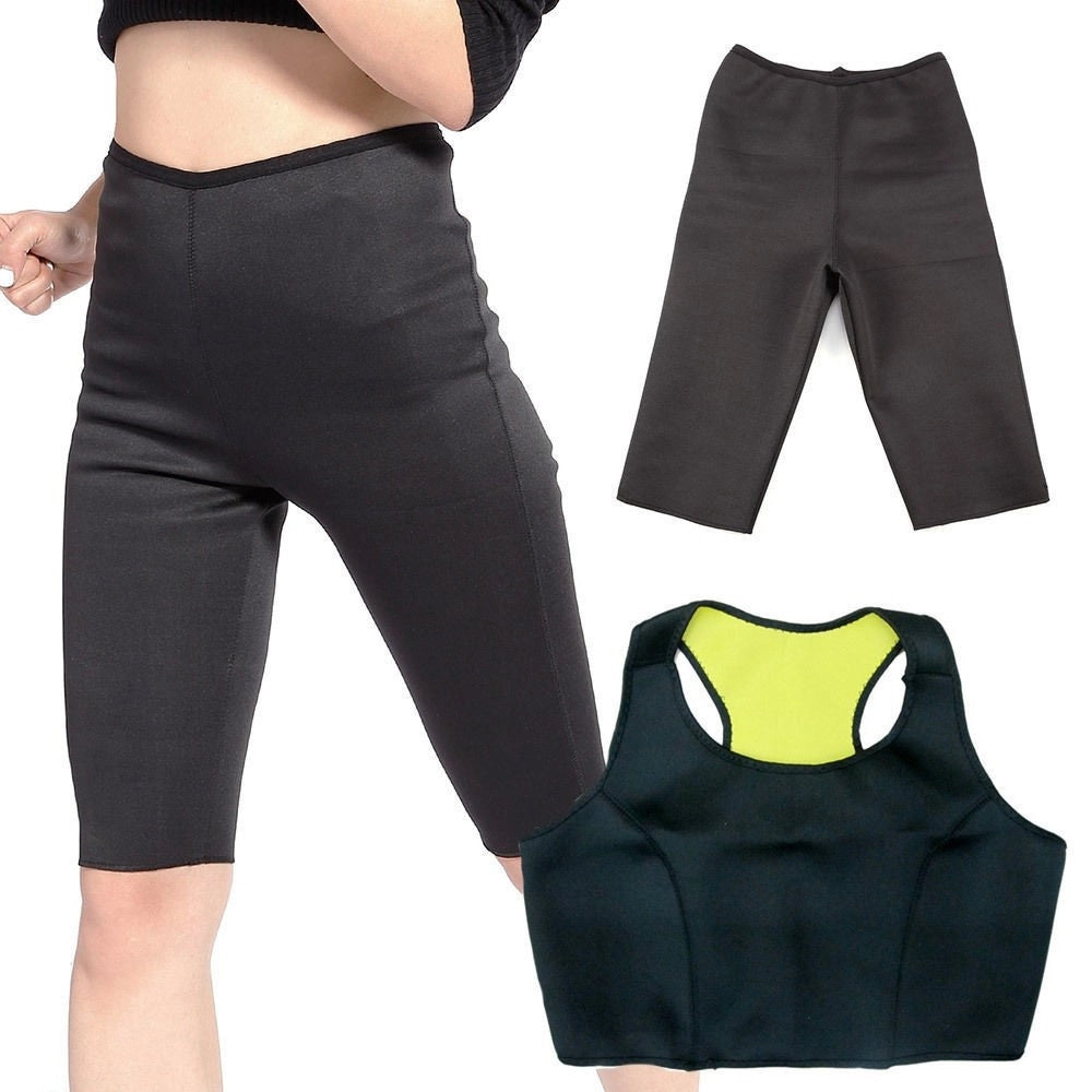 Trade Shop - Top E Pantalone Fitness Hot Shapers Palestra Neotex Pancia Piatta Perdi Peso Tg. -