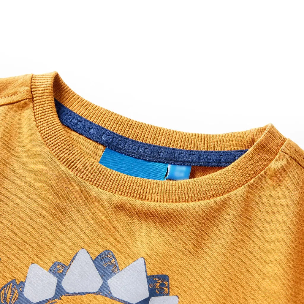 Maglietta da Bambino a Maniche Lunghe Ocra Scuro 116 12856