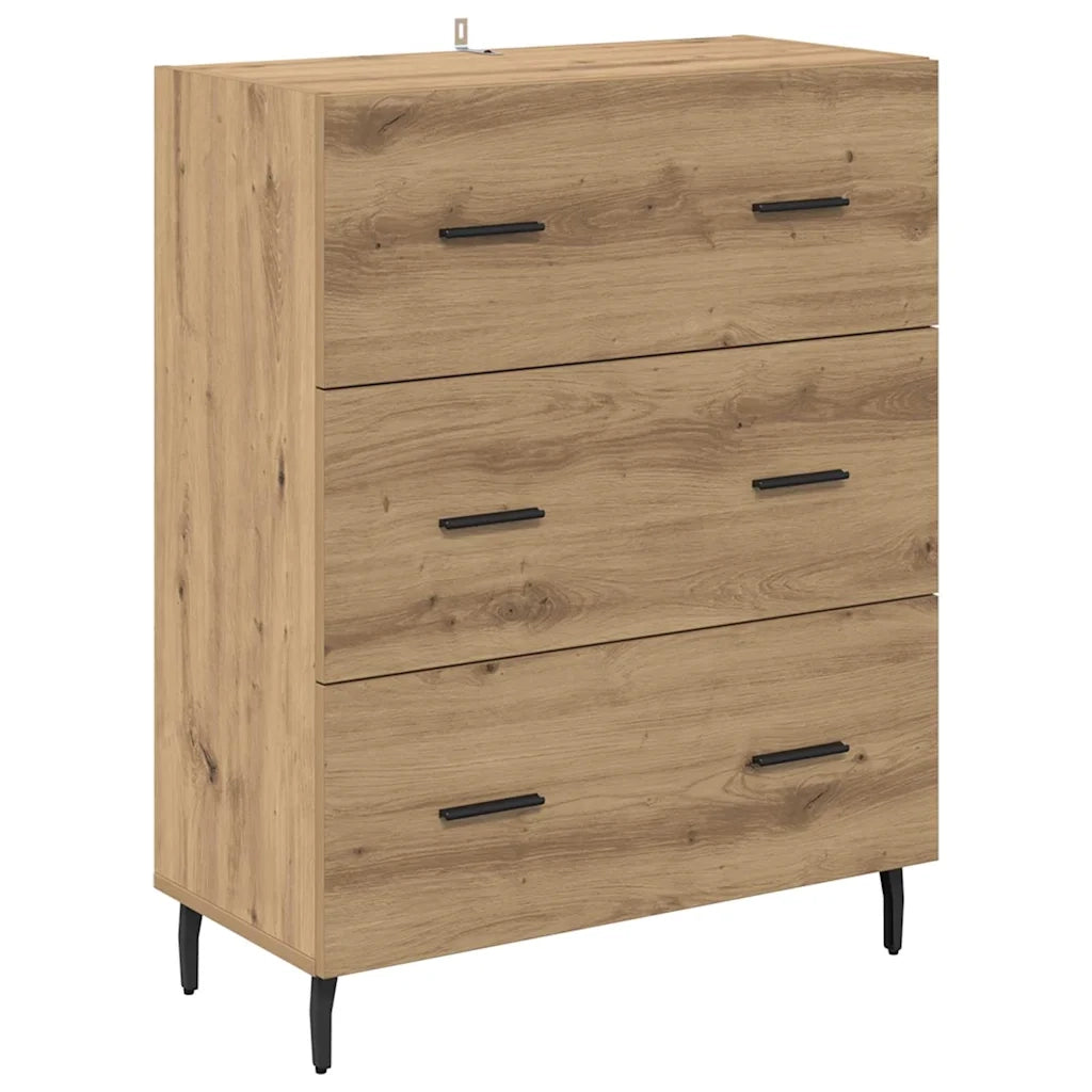 Credenza con Cassetto-Buffet-Armadio da cucina Rovere artigianale 69,5 x 34 x 180 cm 319907