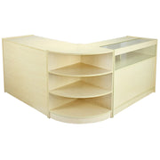 Set Zenith con 3 Banconi da Negozio e Reception con Finitura in Acero Laminato