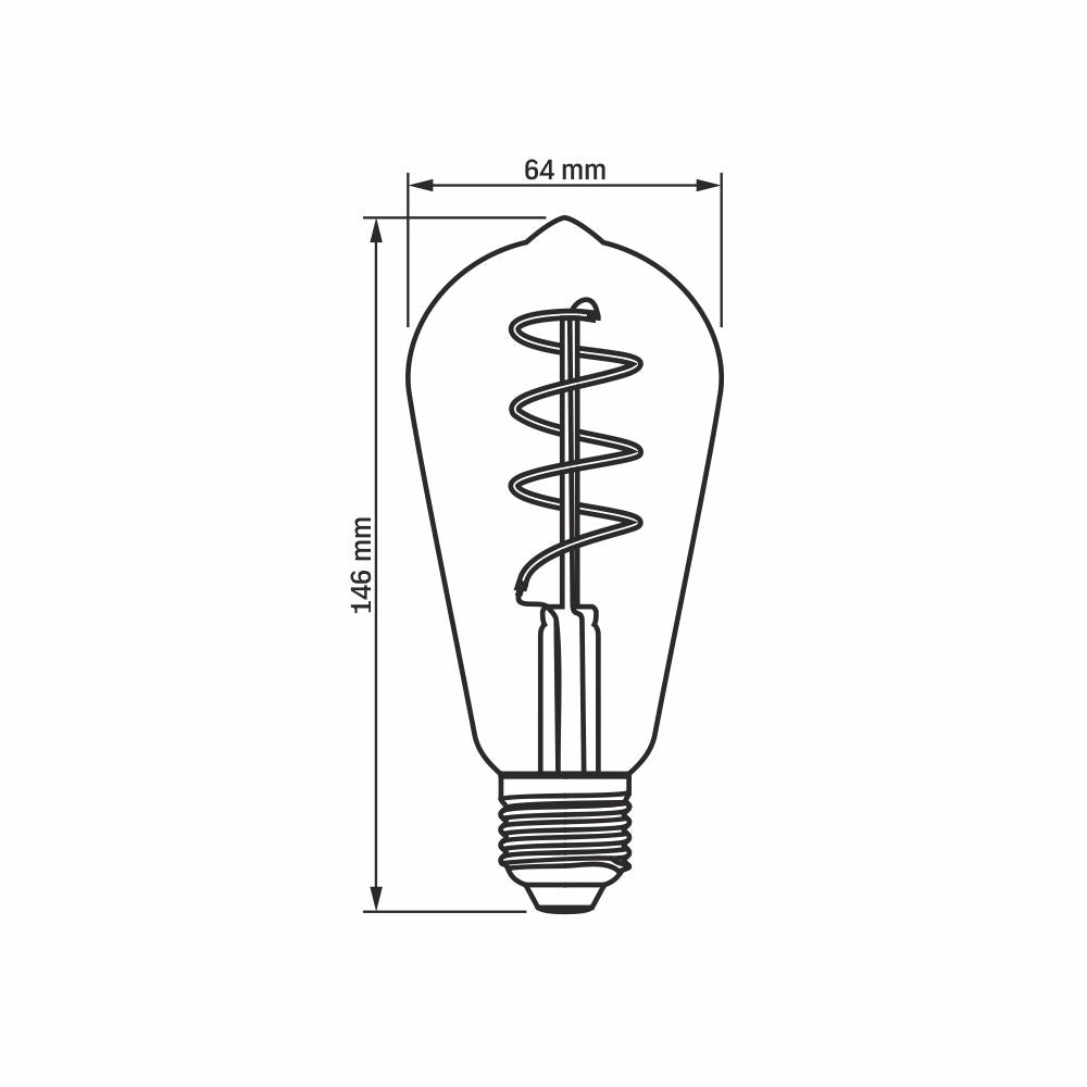 Lampadina LED Filament ST64 fumé dimmer E27 4W Videx