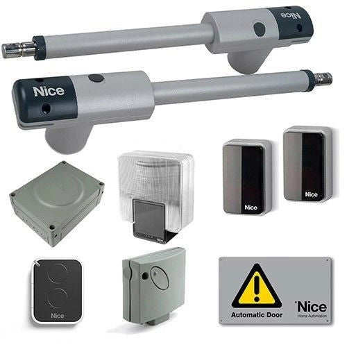 KIT AUTOMAZIONE CANCELLI A BATTENTE ANTE 4,5 M 250 KG 230 VAC NICE TOO4500KCE