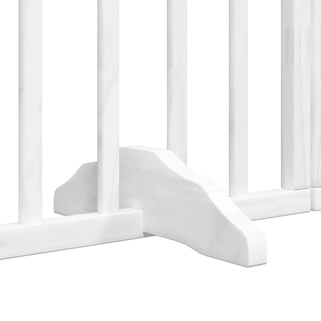 Cancelletto di sicurezza per animali domestici porta pieghevole 6 pannelli legno di pioppo bianco 02_0023231