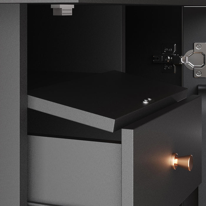 Tavolo estensibile - Xylo - 110-140x80cm con scaffale vino e snack