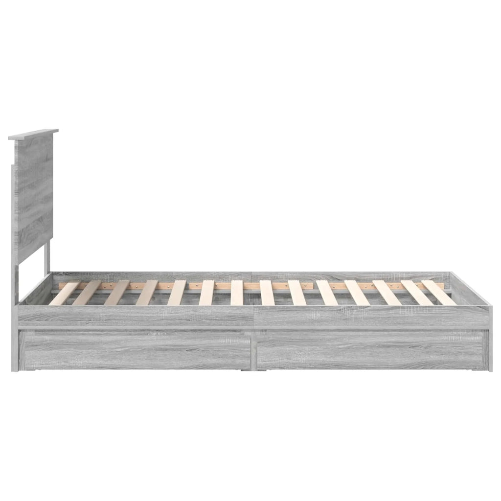 Letto con Contenitore con testiera Grigio Sonoma 100 x 200 cm 3411241