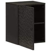Mobile da Bagno a Parete Nero 38x33x48 cm Legno Massello Mango 356839