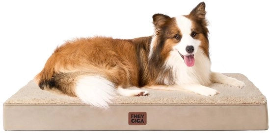 Cuscino per Cani Ortopedico per Cani Grandi XL 104x68x9cm, Lavabile, Cuscino morbido per Cani, Gomitolo per Cani, Cuscino per Cani per in Cuscino, Khaki