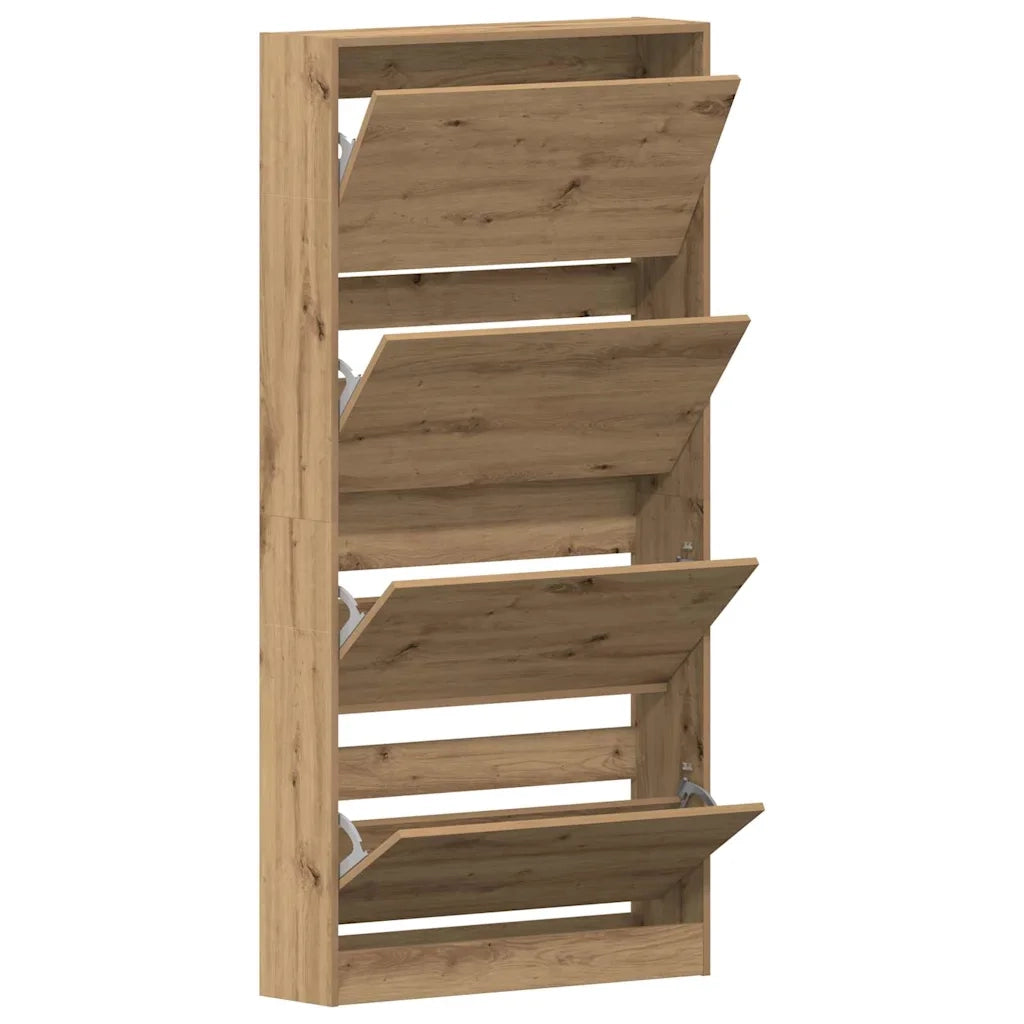 Mobile per scarpe-Scarpiera Rovere artigianale 80 x 21 x 163,5 cm