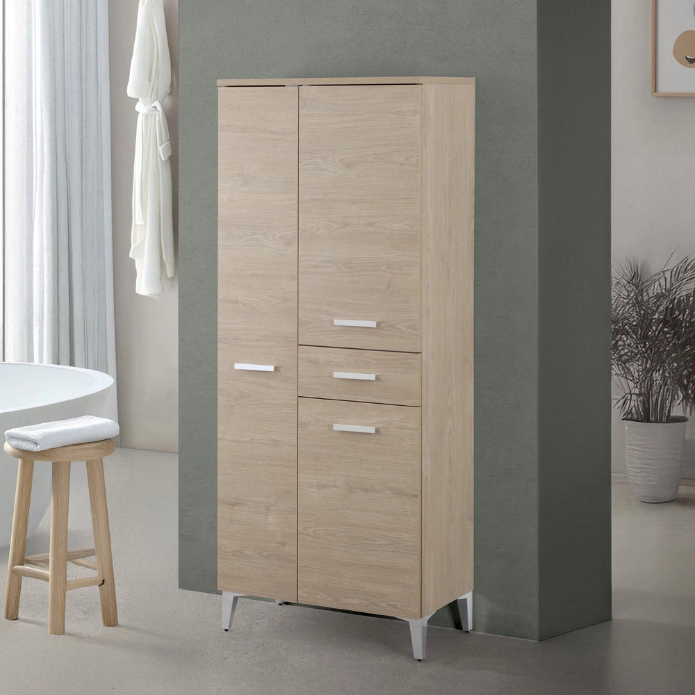 Colonna bagno a terra 60x153,5 cm rovere dolomite con 2 ante e cassetto Desya