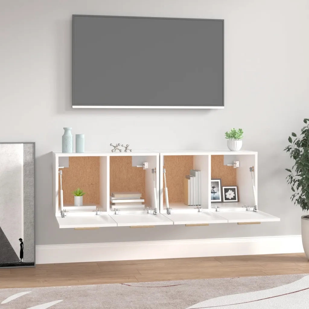 Mobili Parete 2 pz Bianco 60x36,5x35 cm Legno Multistrato 3115628