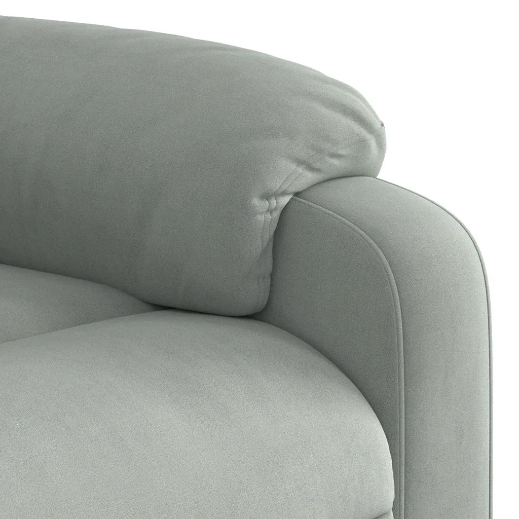Poltrona Massaggiante | Sedia Relax Reclinabile Grigio Chiaro in Velluto