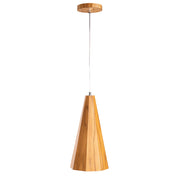 Lampada a sospensione conica teak Angular Quintiesse E27