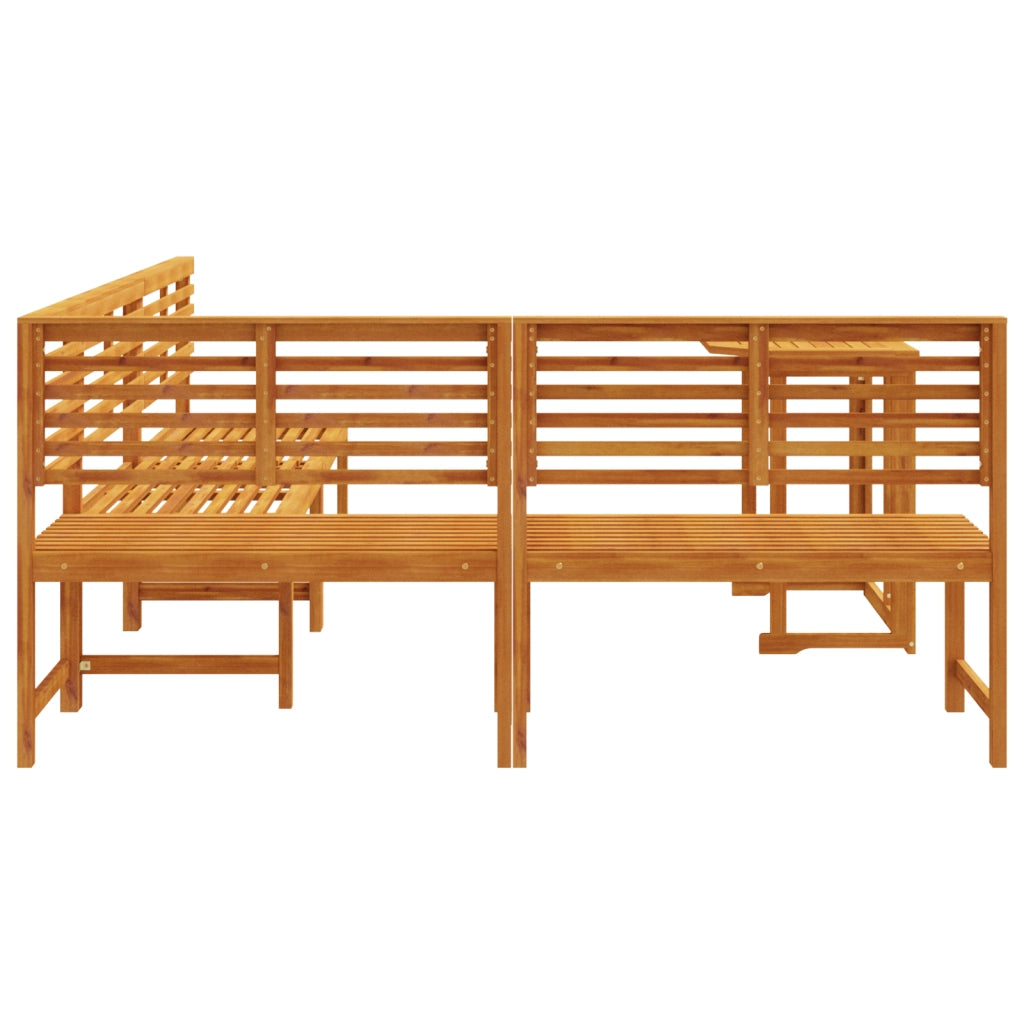 Set da Pranzo da Giardino in Legno di Acacia 4 Pezzi