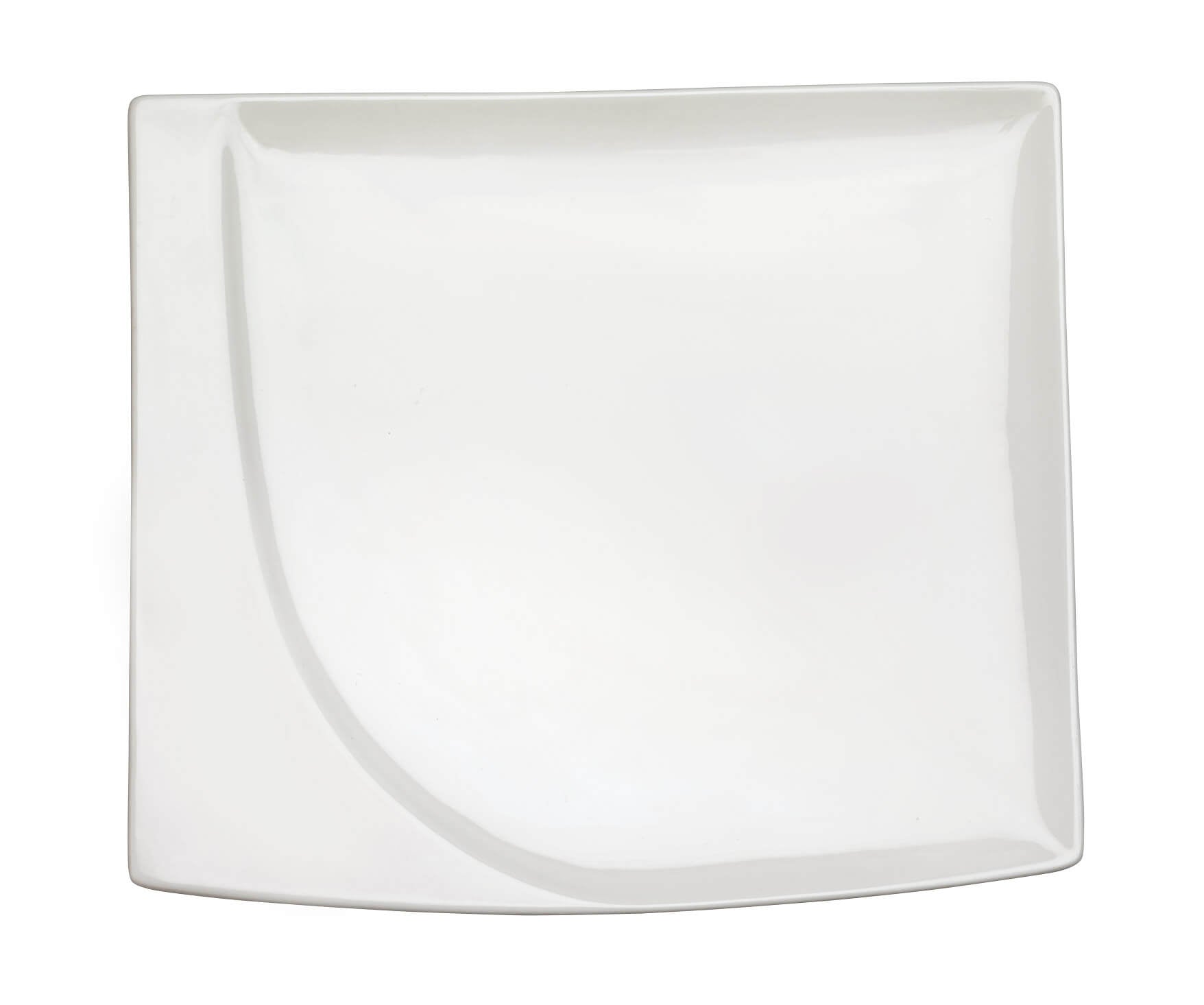 Set 6 Piatti Snack Rettangolari 20,5x18x1,5 cm in Porcellana Allluminica Kaleidos Aluxina Bianchi