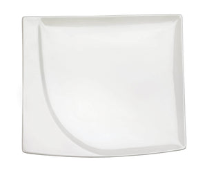 Set 6 Piatti Snack Rettangolari 20,5x18x1,5 cm in Porcellana Allluminica Kaleidos Aluxina Bianchi