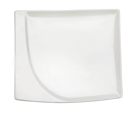 Set 6 Piatti Snack Rettangolari 20,5x18x1,5 cm in Porcellana Allluminica Kaleidos Aluxina Bianchi