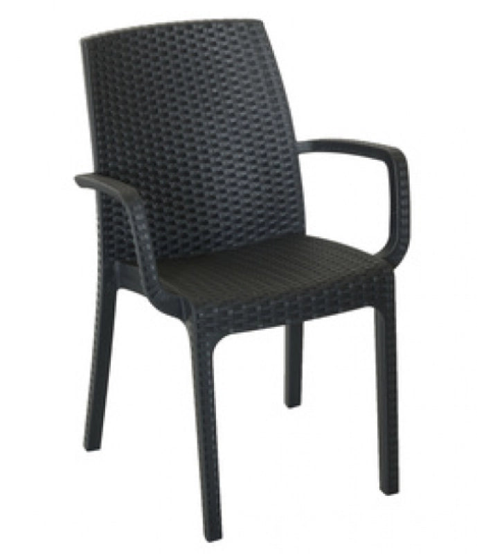 SEDIA POLTRONA INDIANA CON BRACCIOLI CM. 57X59X86H COLORE BIANCO O ANTRACITE PZ2