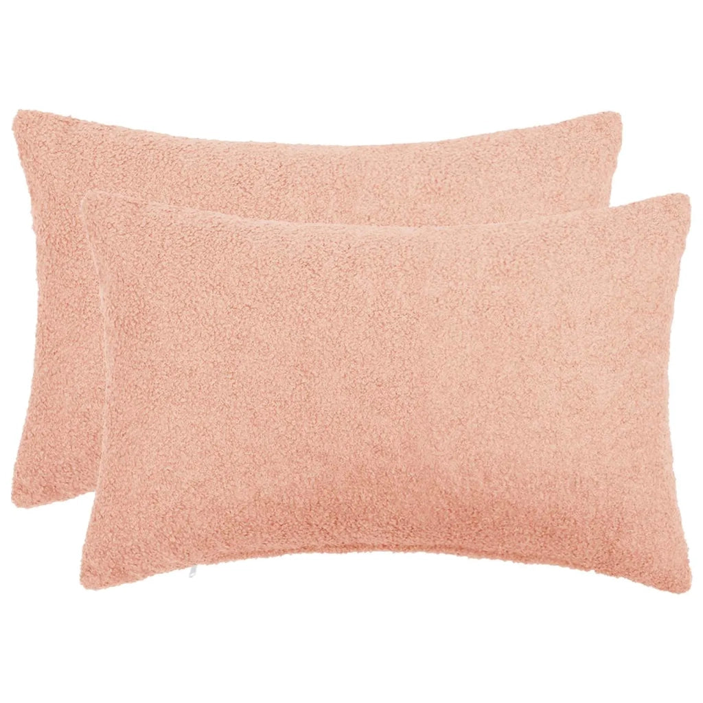 Federa 2 pcs HEERLEN Rosa 50 x 80 cm Bouclé 911989