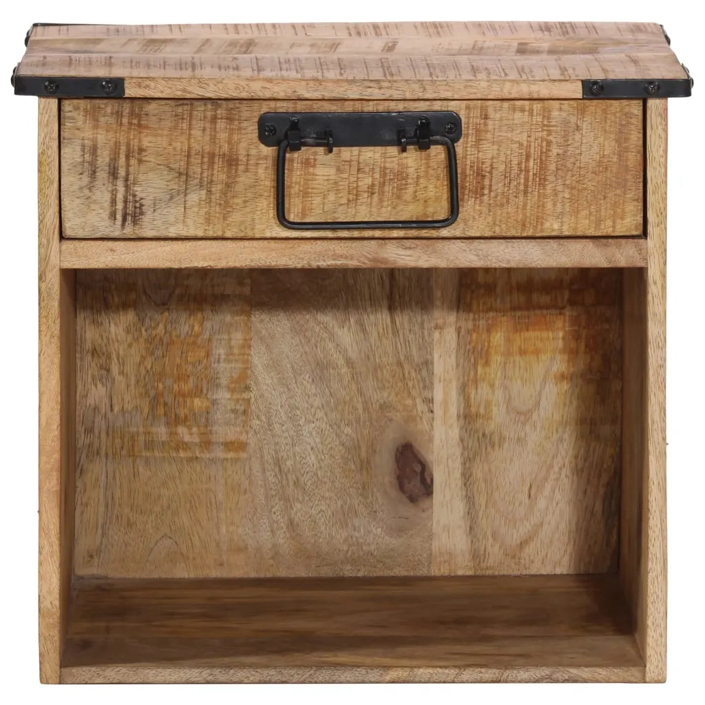 Comodino | Armadio da Notte | Mobiletto da notte 40x30x37 cm in Legno Massello di Mango