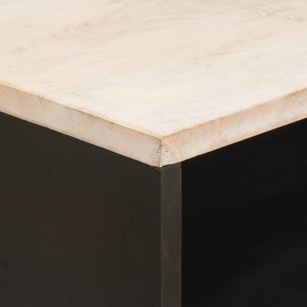 Comodino | Armadio da Notte | Mobiletto da notte Bianco 50 x 33 x 60 cm Legno di mango massello