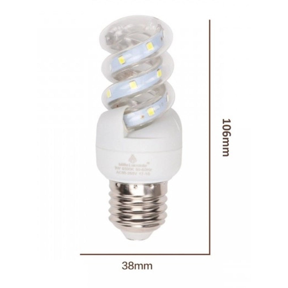 Trade Shop - Lampadina Led E27 7w 665lm Tortiglione Vortice Spirale Luce Fredda Naturale Calda - -bianco Naturale      -