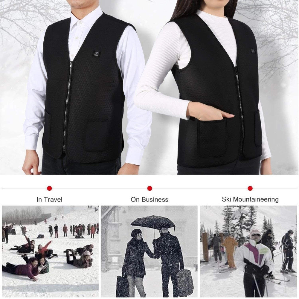 Trade Shop - Gilet Giubotto Riscaldante Usb Riscaldato Giacca Termica Unisex Riscaldamento -    Xl