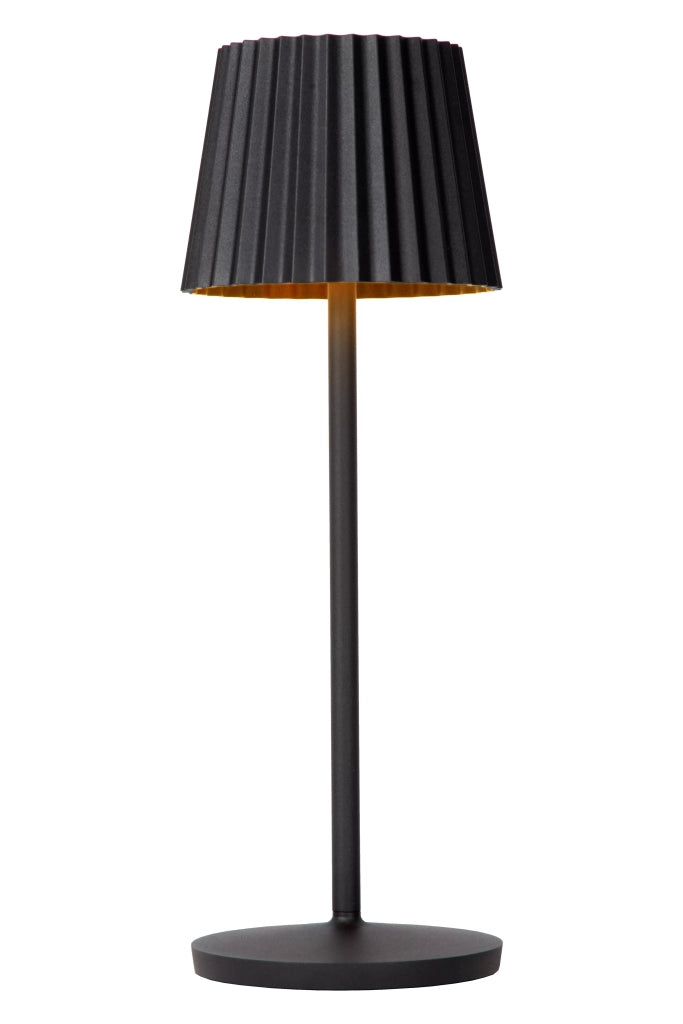 Lampada da tavolo esterna ricaricabile LED 2W IP54 nera Lucide