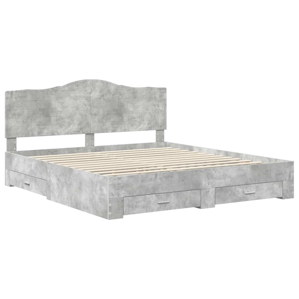 Struttura del letto con testiera Grigio cemento 180 x 200 cm 3413572