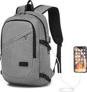 Zaino portatile anti-furto, viaggio, zaino per laptop aziendale, borsa con porta USB per ricarica, zaino leggero per laptop, borsa impermeabile per scuola per uomo e donna, adatto per 15,6 pollici