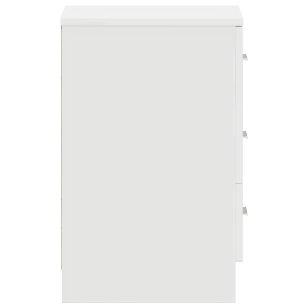Comodino Bianco 38x35x56 cm in Legno Ingegnerizzato 800450
