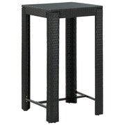 Tavolo da Bar da Giardino Nero 60,5x60,5x110,5 cm Polyrattan cod mxl 34495