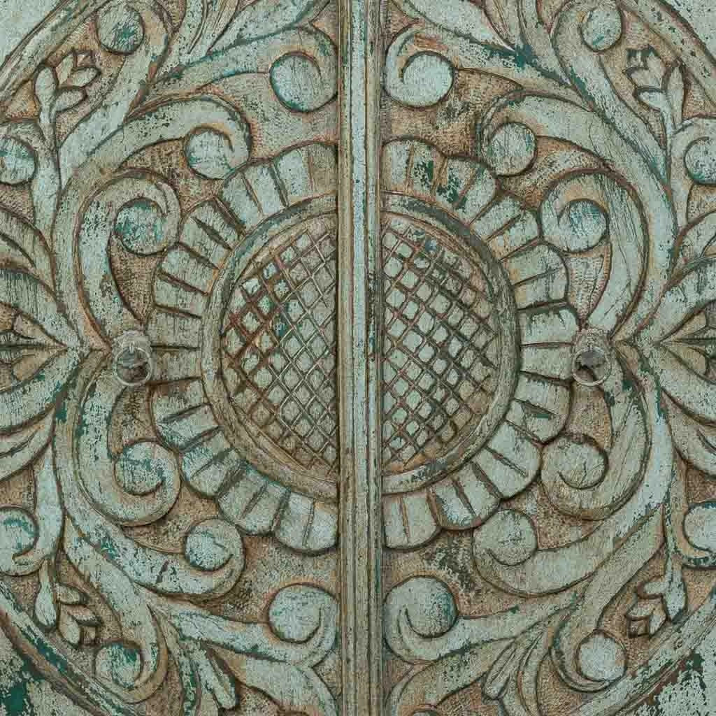 Credenza in legno intagliato artigianale, 165x40x90h cm