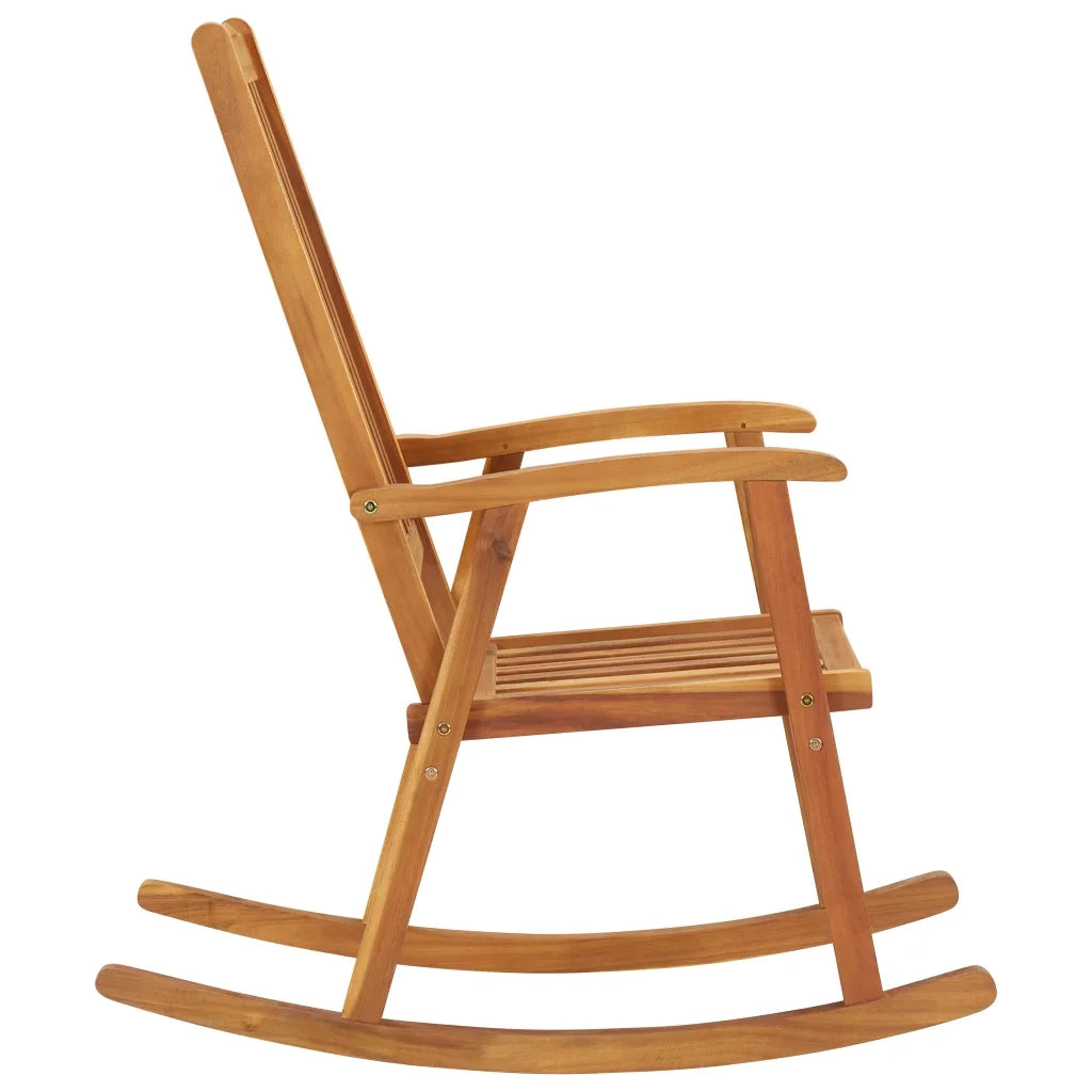 Sedia a Dondolo con Cuscini in Legno Massello di Acacia cod mxl 40461