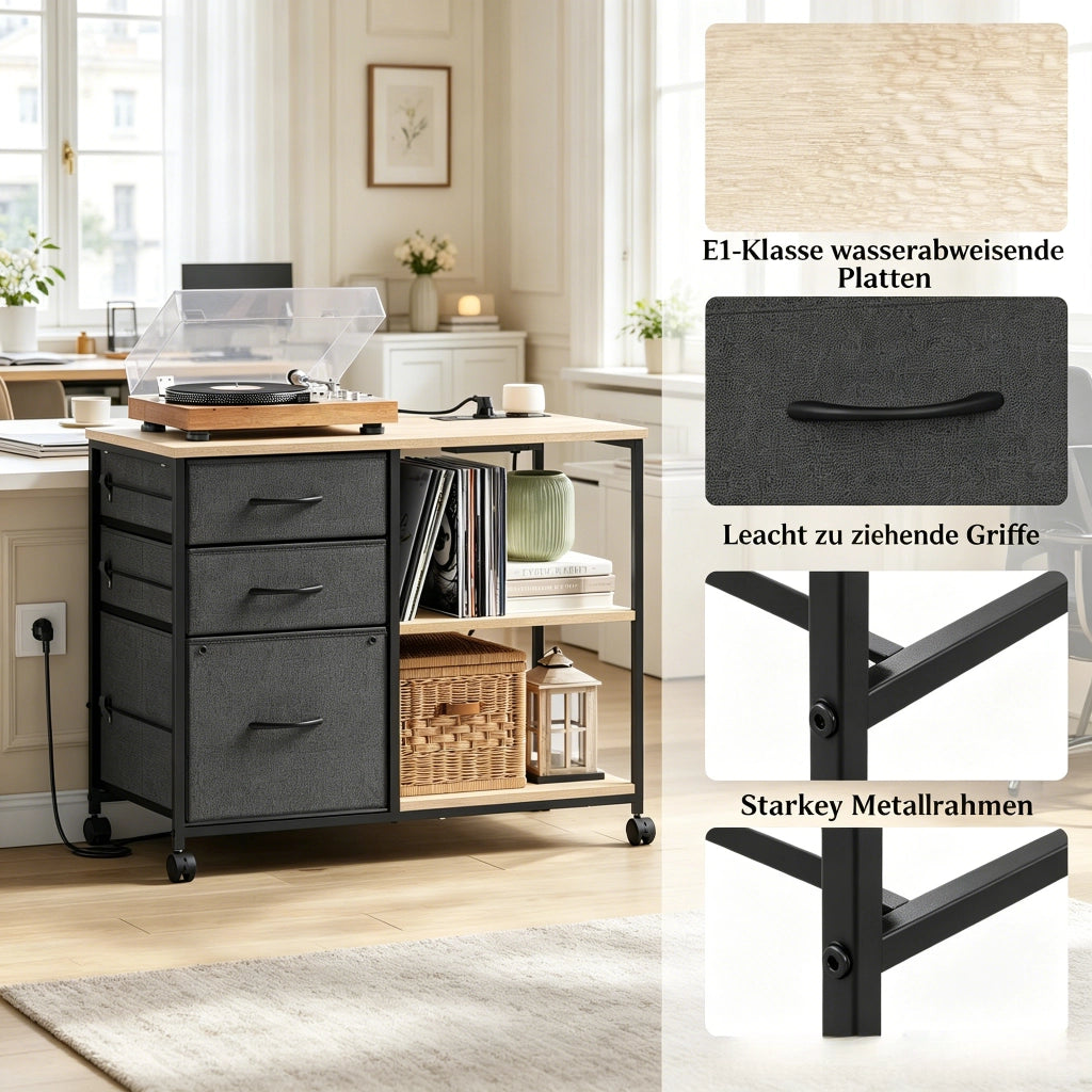 ARMADIO ARCHIVIO 40x80x66 cm Rovere chiaro con ruote