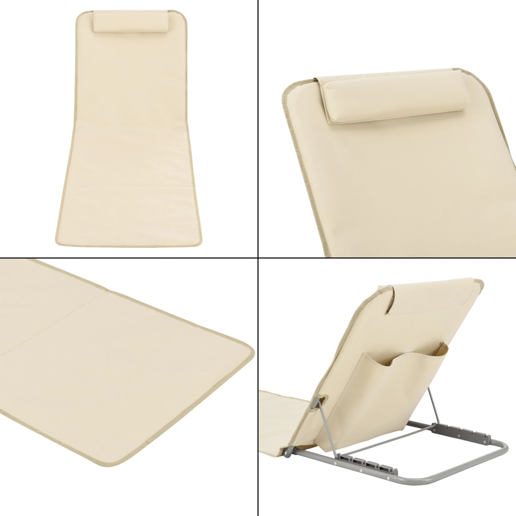 Set Donostia di 2 Materassini Prendisole da Spiaggia con Borsa di Trasporto - Beige [en.casa]
