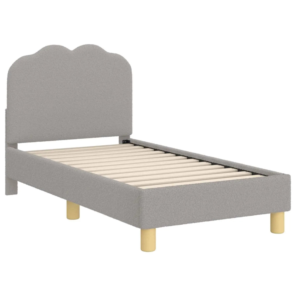 Struttura letto per bambini con testata-Giroletto per bambini Grigio Chiaro Boucl¨¦