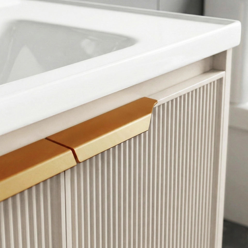 Set Di Mobili Da Bagno Con Lavabo Mario 60cm Beige