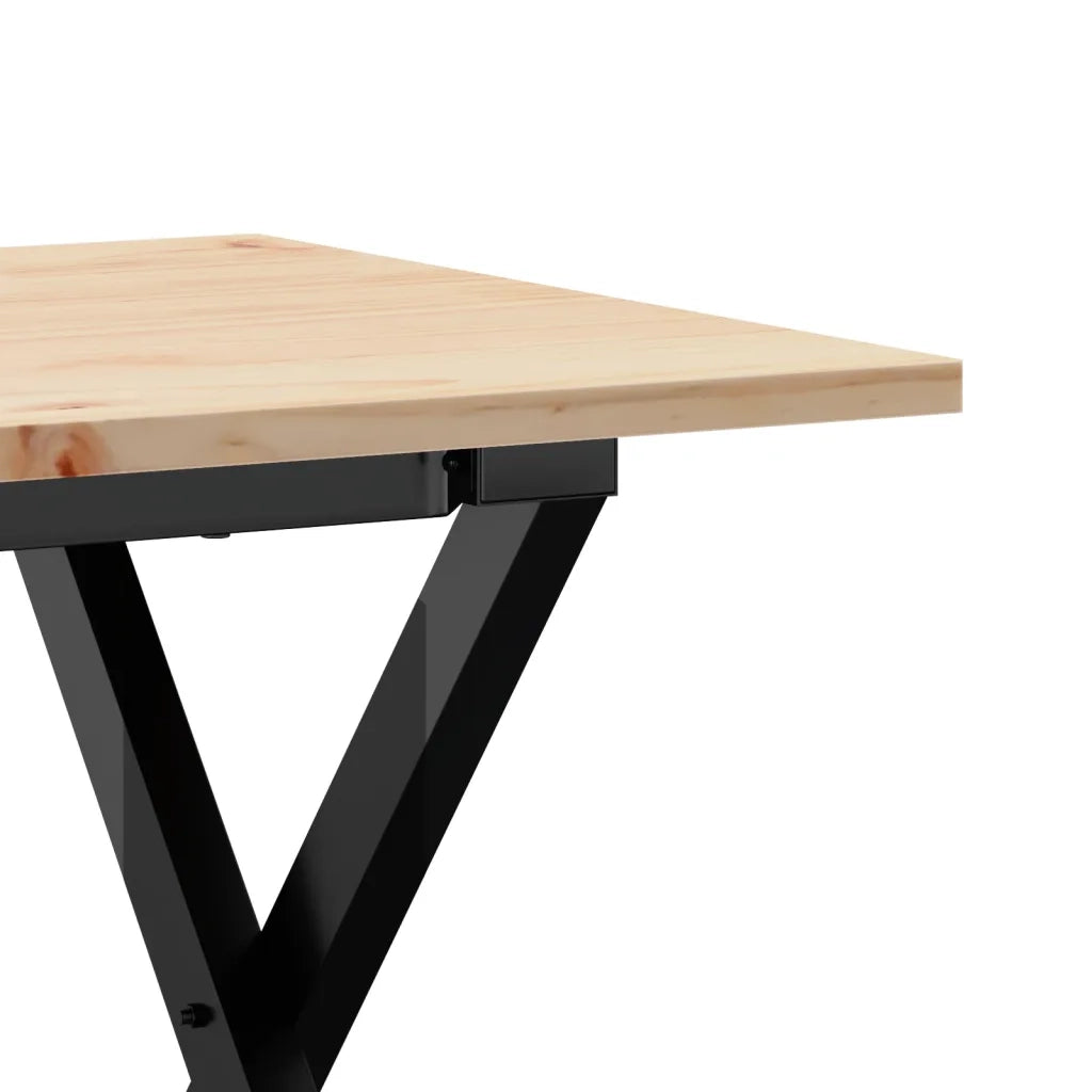 Tavolino da Salotto Telaio a X 90x40x45 cm Legno Pino e Acciaio