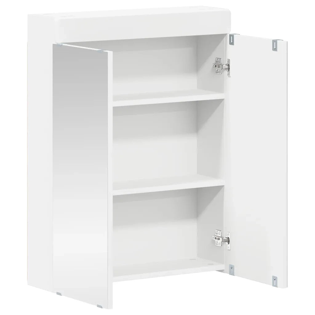 Mobiletto per specchio da bagno TULUM Bianco 60 x 16,5 x 78 cm