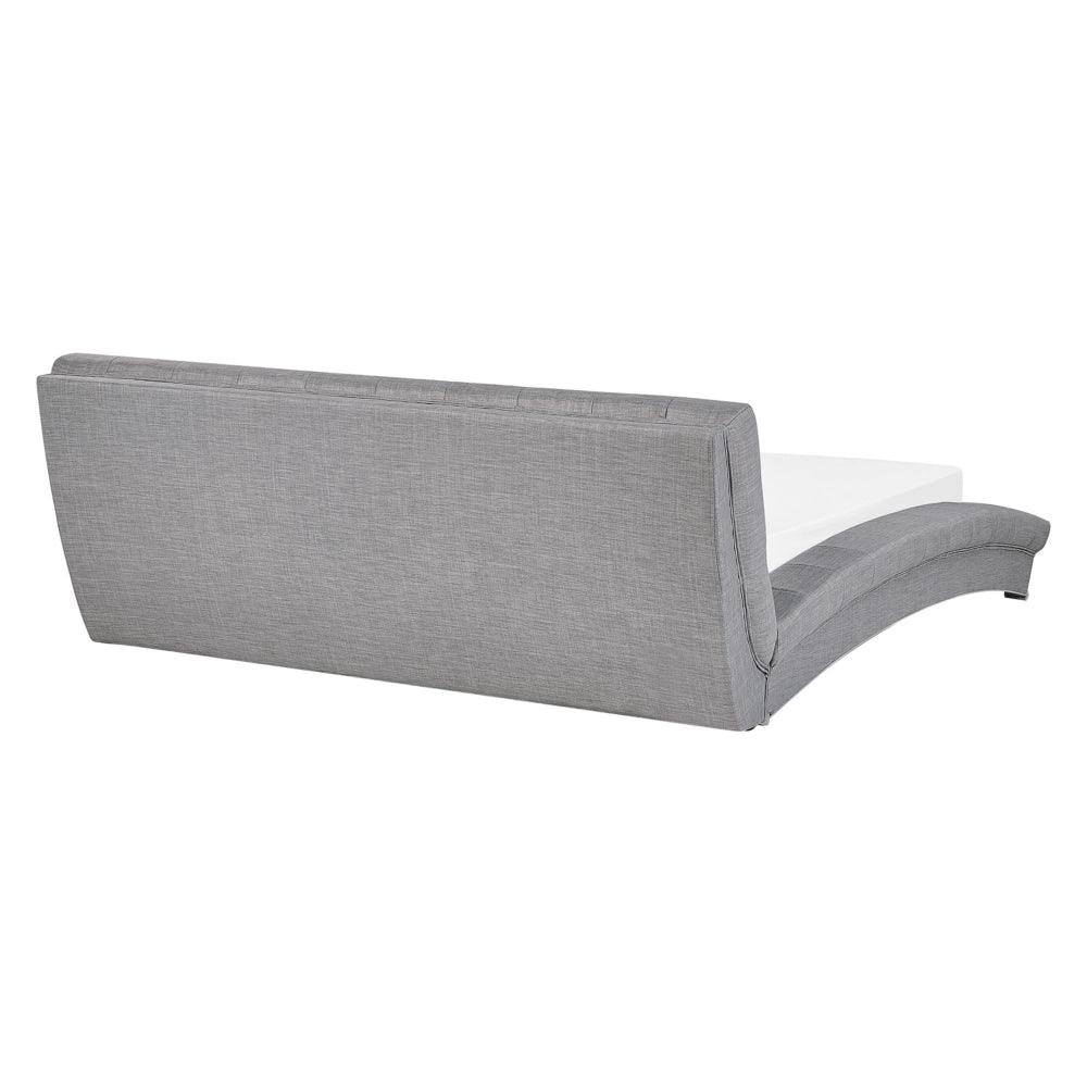 Letto in tessuto grigio 160 x 200 cm telaio ad arco con base a doghe testiera capitonné