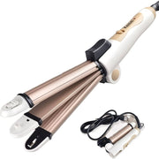 Trade Shop - Piastra Ceramica Arricciacapelli 3in1 Acconciatura Ricci Mossi Lisci Hairstyle -