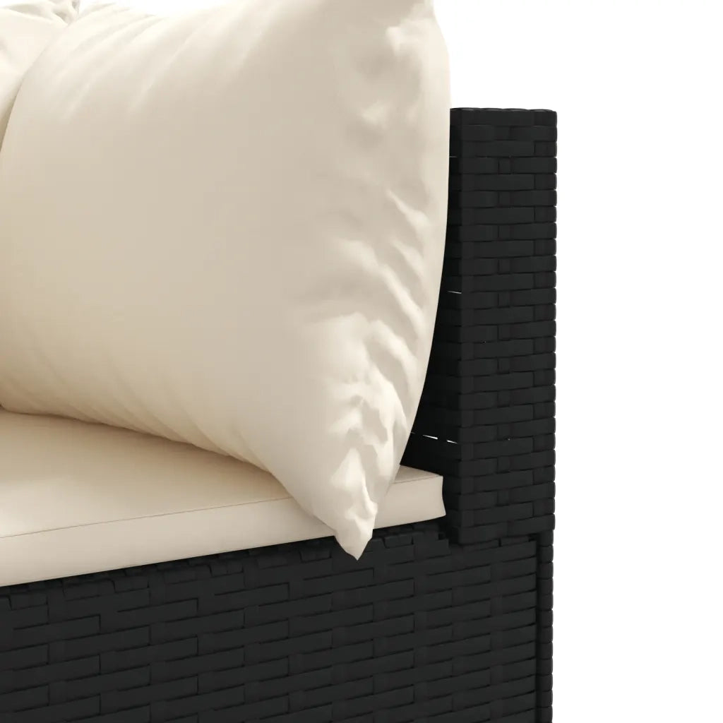 Set Mobili da Giardino 6 pz con Cuscini in Polyrattan Nero 3308016