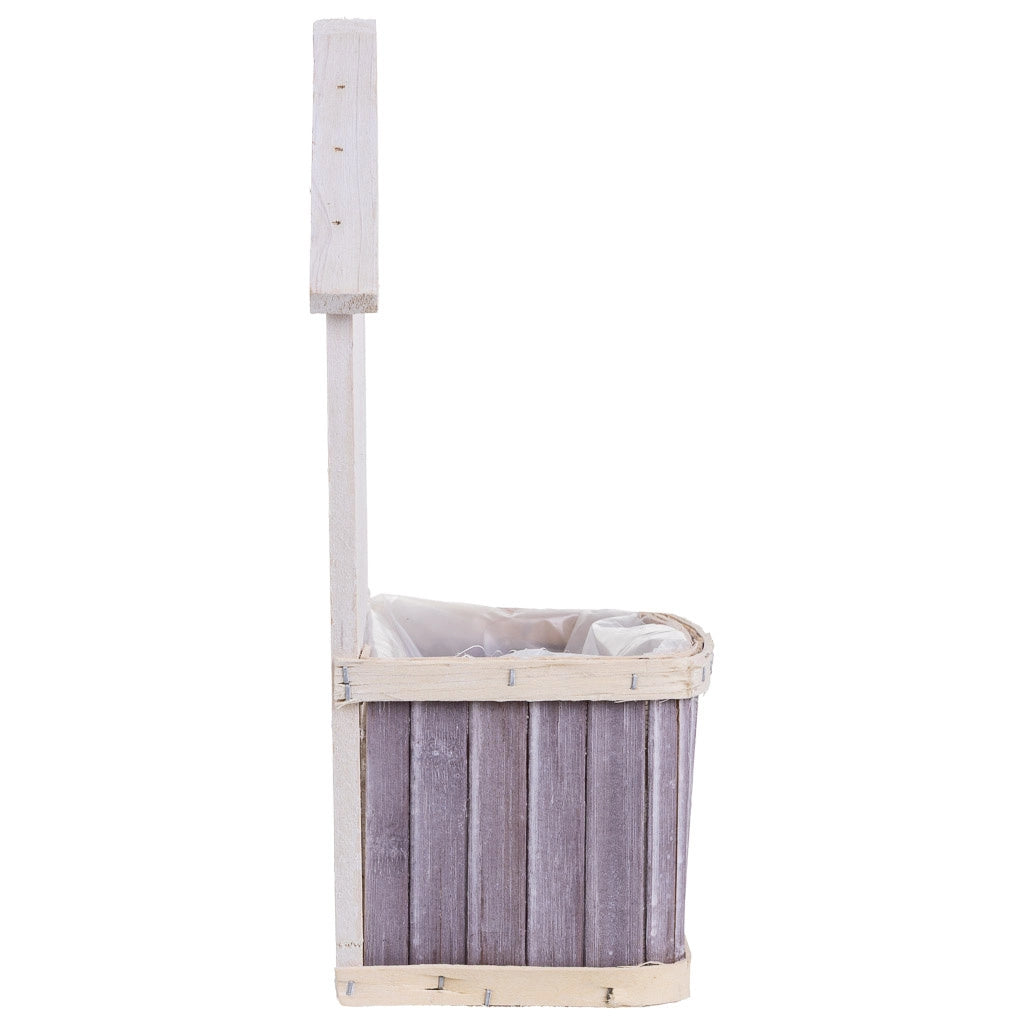 Supporto per fioriera quadrato in bambù grigio 21x10x29/11H cm