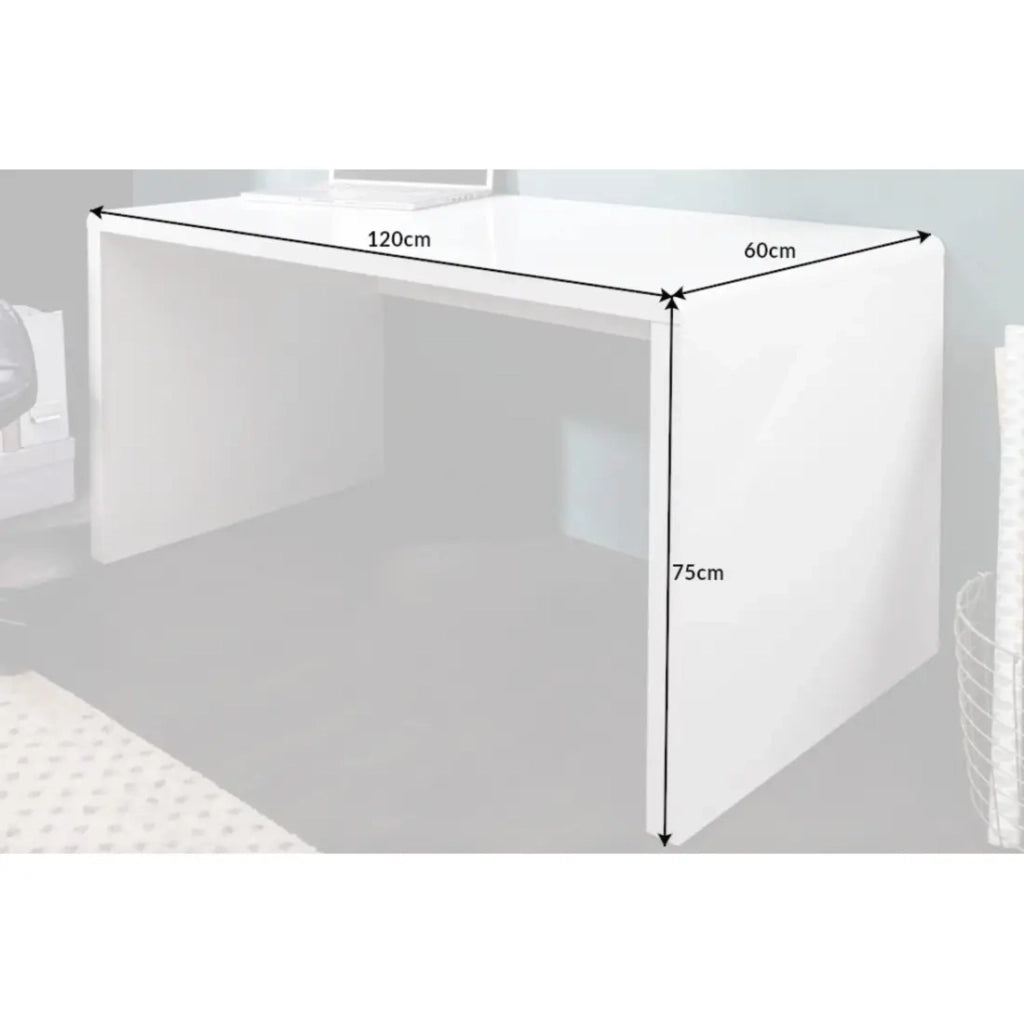 Scrivania retta SVEA 120 cm bianco lucido – Design pulito e contemporaneo