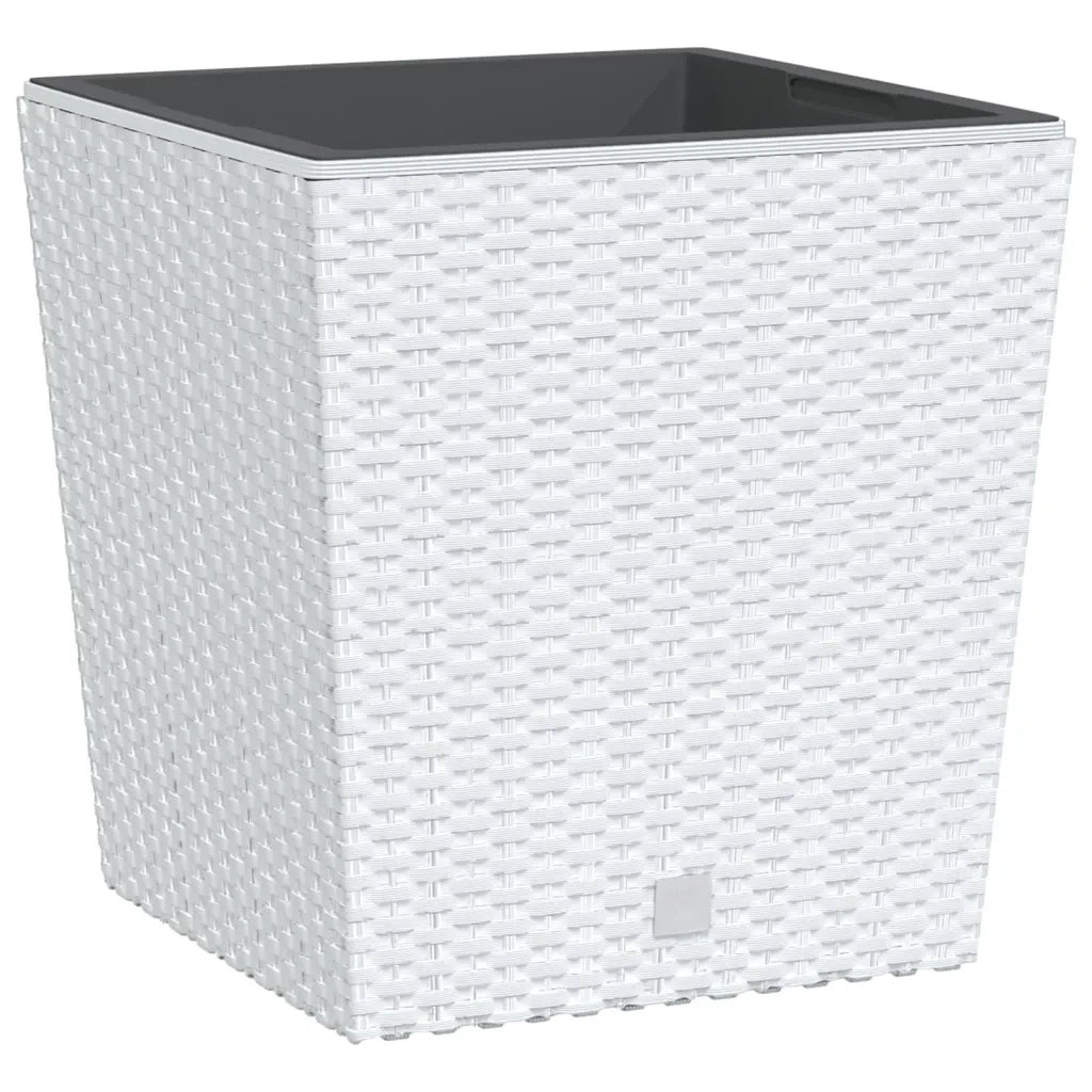 Fioriera con Interno Rimovibile Bianca 21 / 32 L PP Rattan 364680