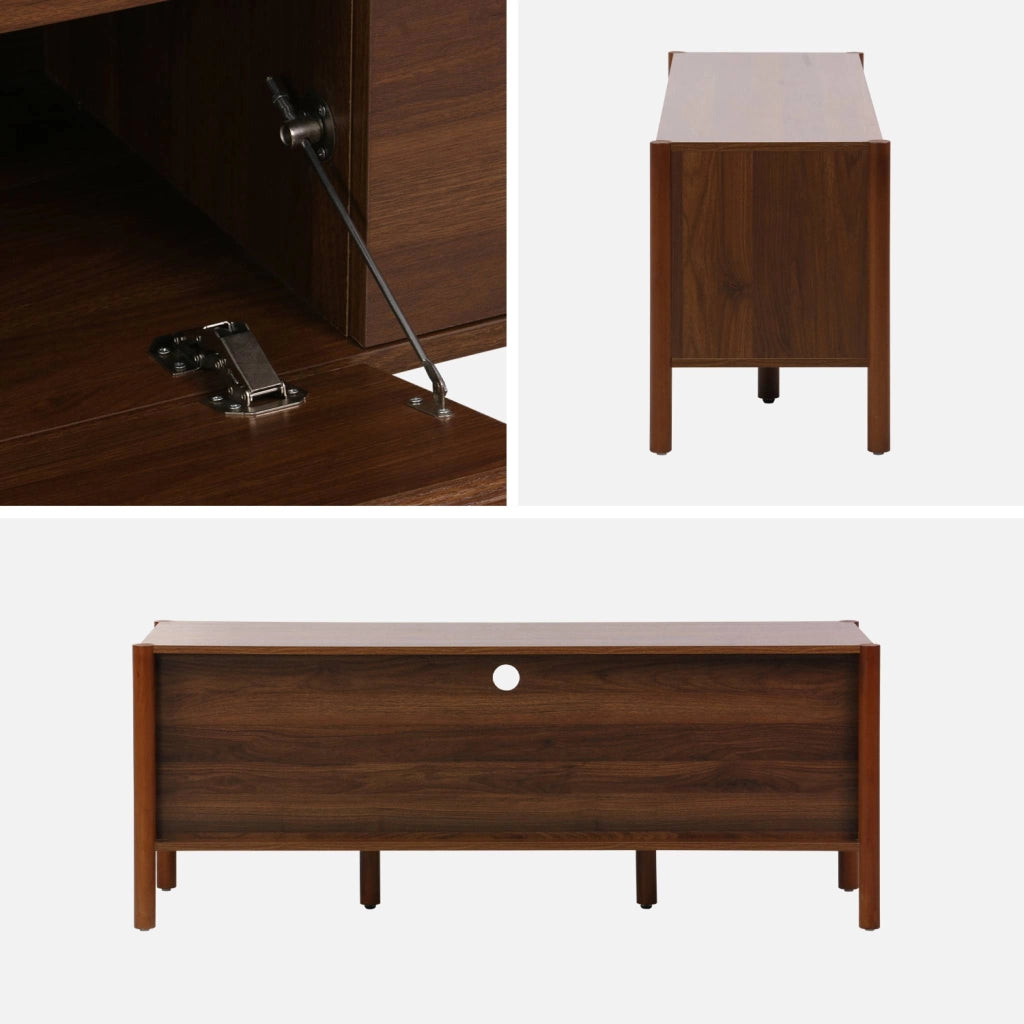 Mobile tv decorazione legno 2 ante 1 cassetto 140cm, noce