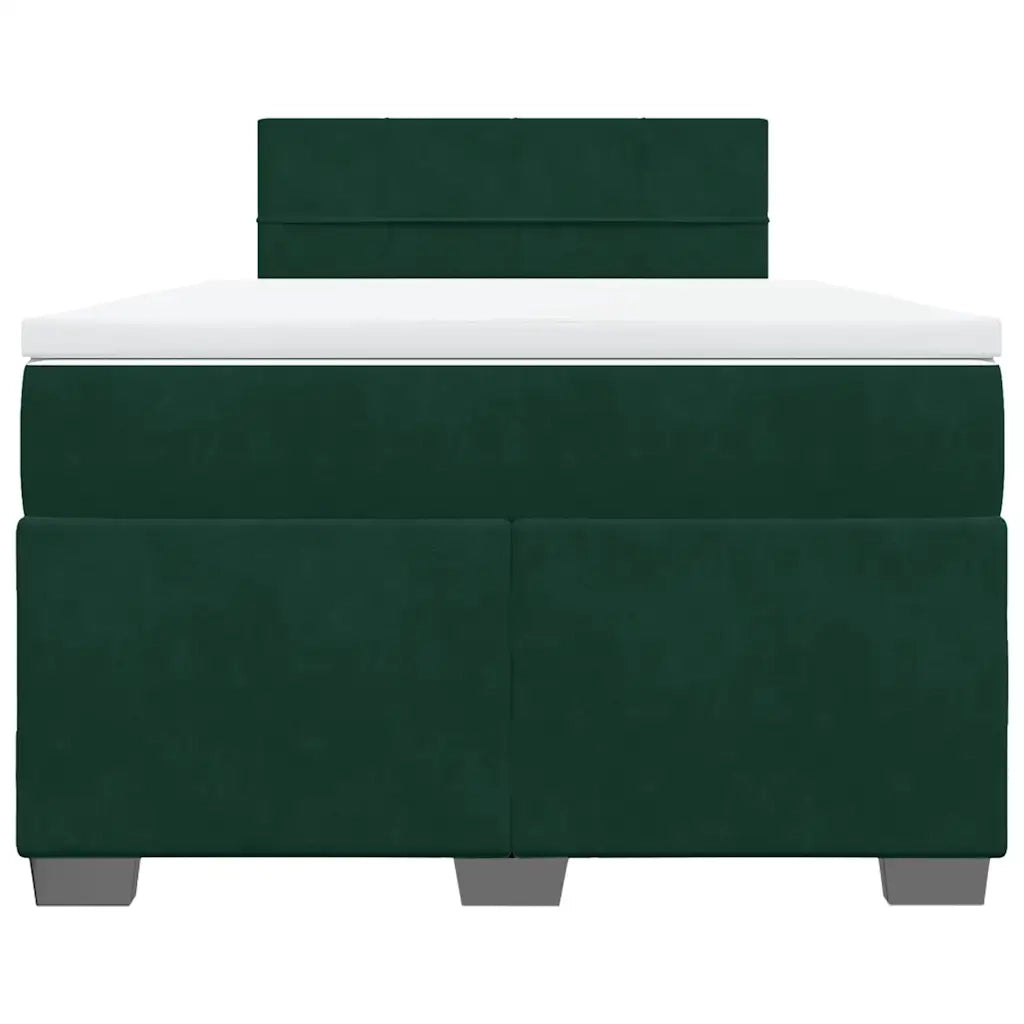 vidaXL Giroletto a Molle con Materasso Verde Scuro 120x200 cm Velluto