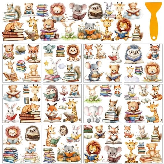 Decorazione per finestra - 12 fogli - Sticker per parete - Decorazione per mobile - 14,9 x 14,9 cm - Sticker per murale
