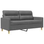 Divano | Divano da soggiorno | Sofa a 2 Posti Grigio Scuro 140 cm in Tessuto